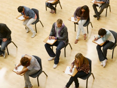 Students taking a test